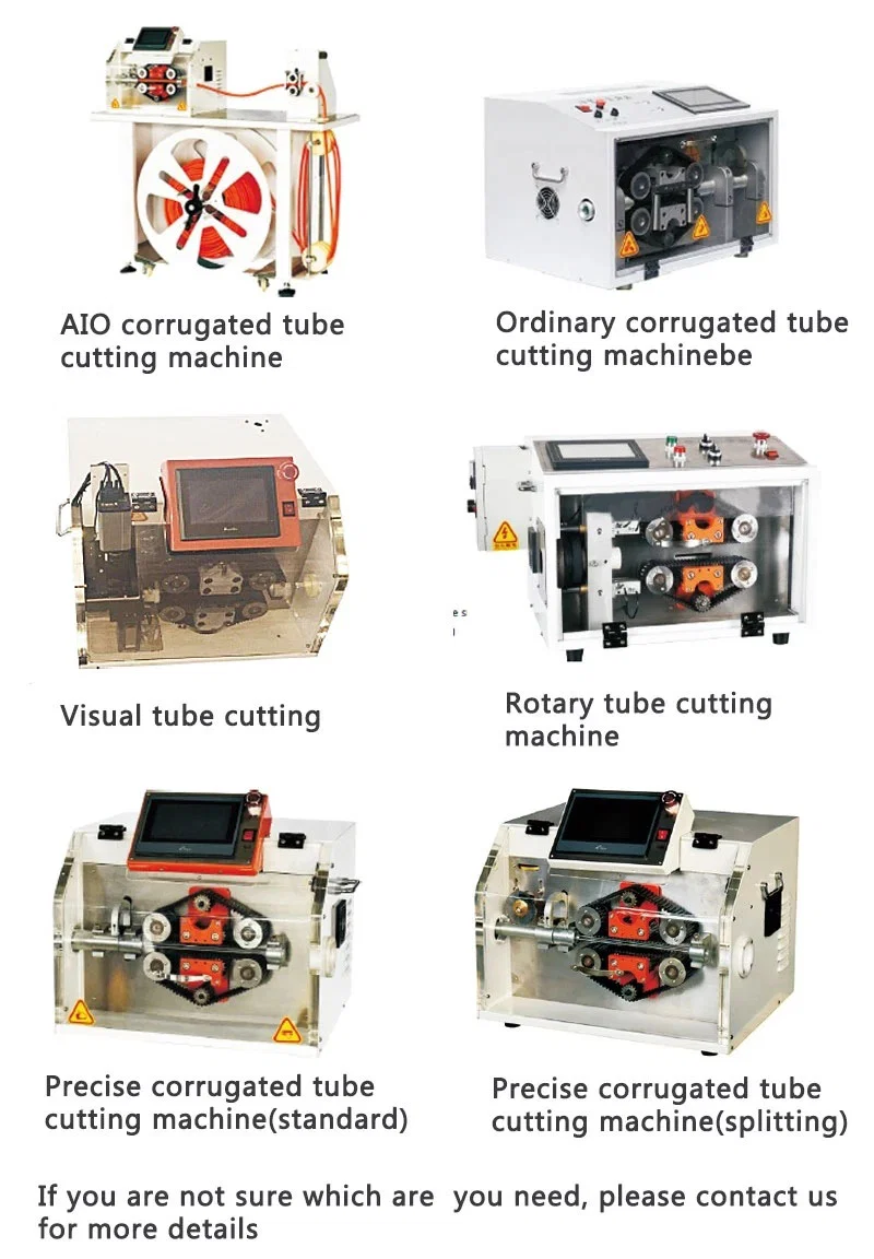 corrugated tube cutting machine, Tube Cutting Machine, Double-wall Heat-shrinkable Tubing Cutting Machine, This machine is specially designed for the processing of the bellows of the car harness, It can be used for cutting round plastic pipes and bellows 