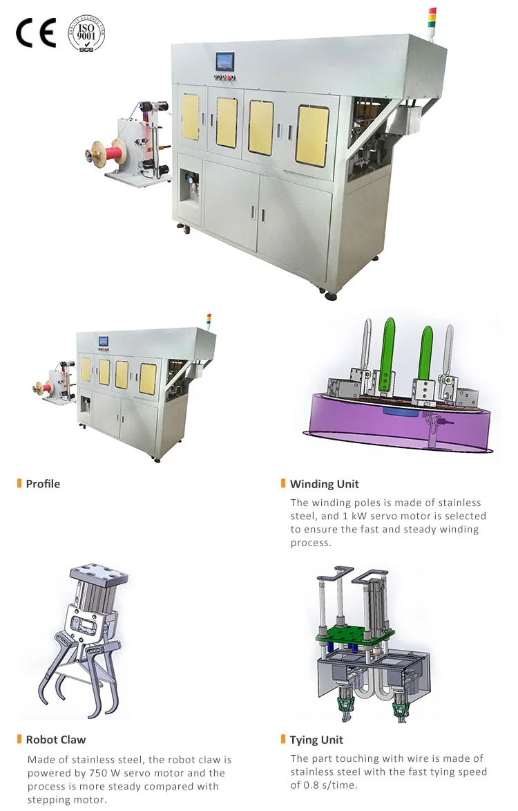 Automatic cable stripping winding and tying machine 