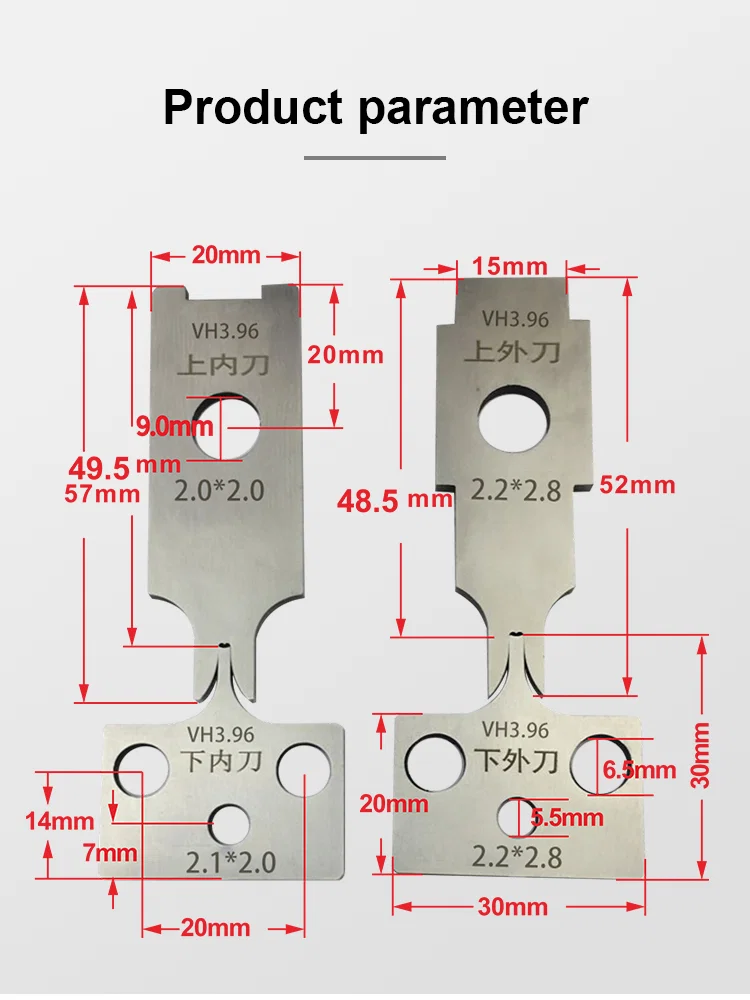 Terminals Crimping Mold Blade Machine Kits Terminal Applicator blades for Dupont 2.0 and 2.54 terminal Brass press die