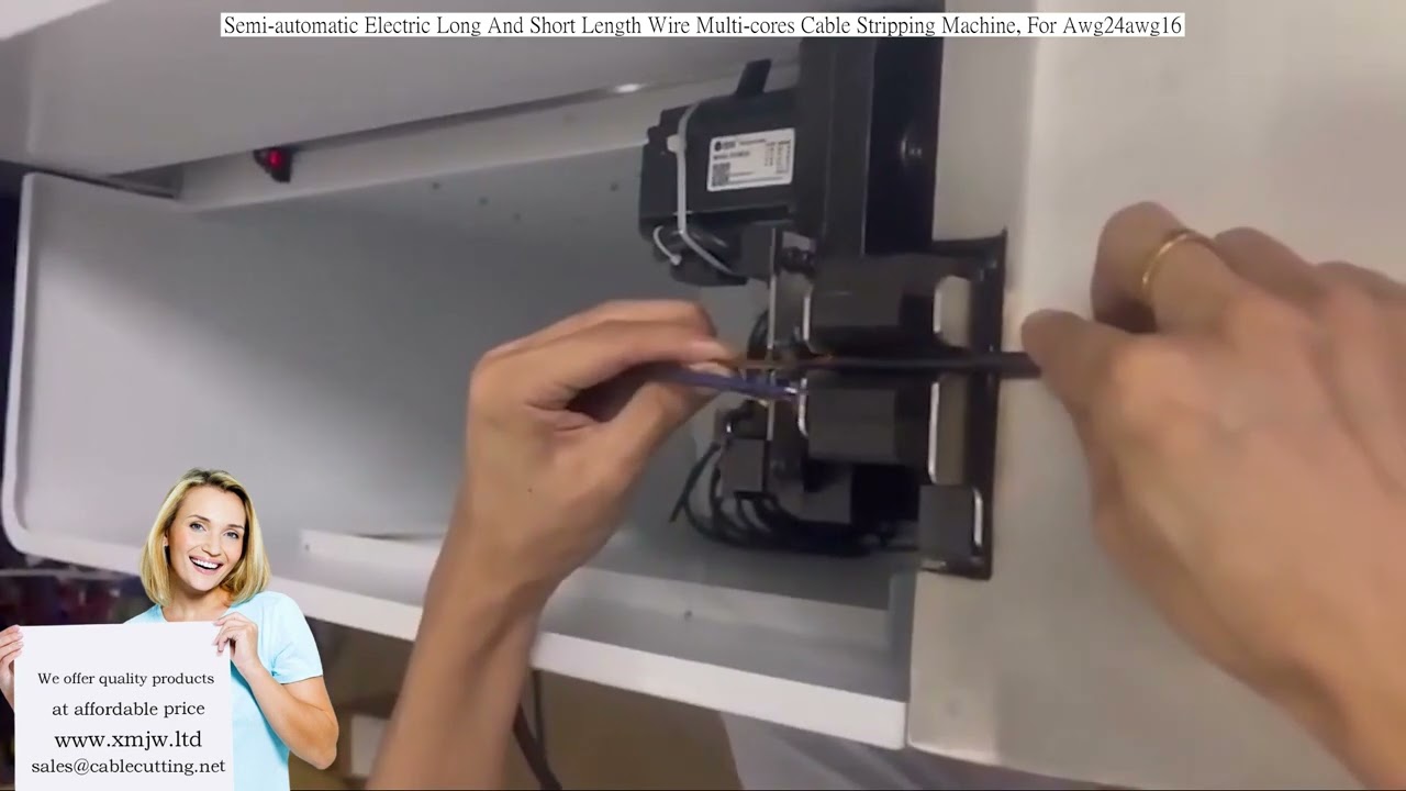 Semi automatic Electric Long And Short Length Wire Multi cores Cable Stripping Machine, For Awg24awg